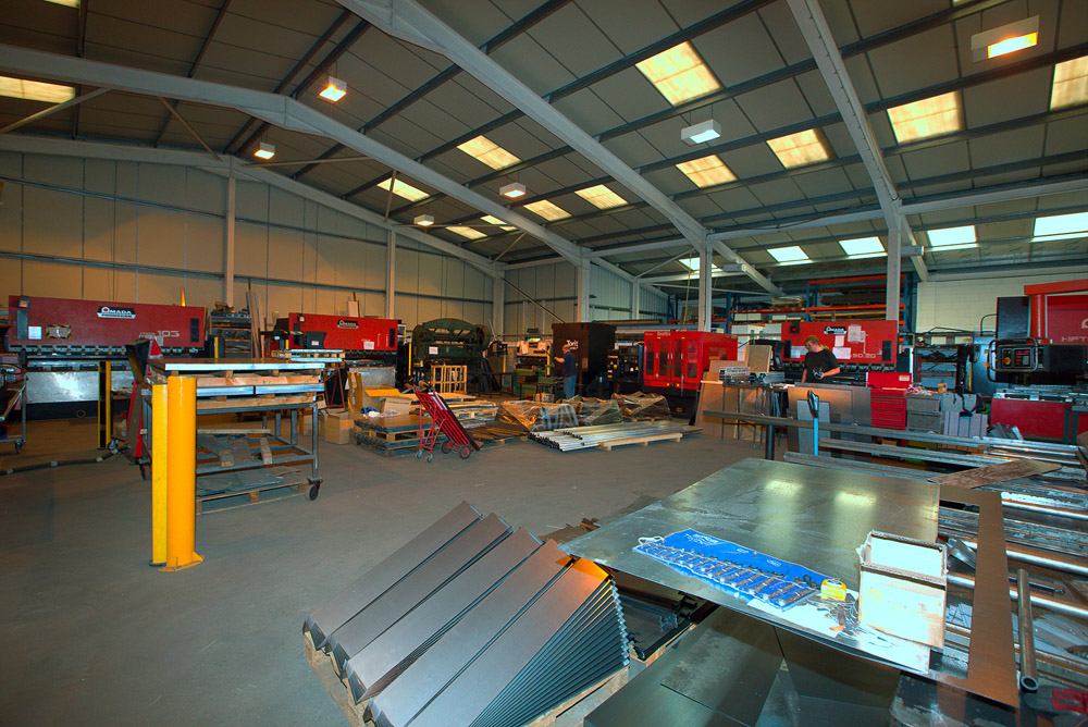 Sheet metal fabrication at Beck Engineering's factory in Essex