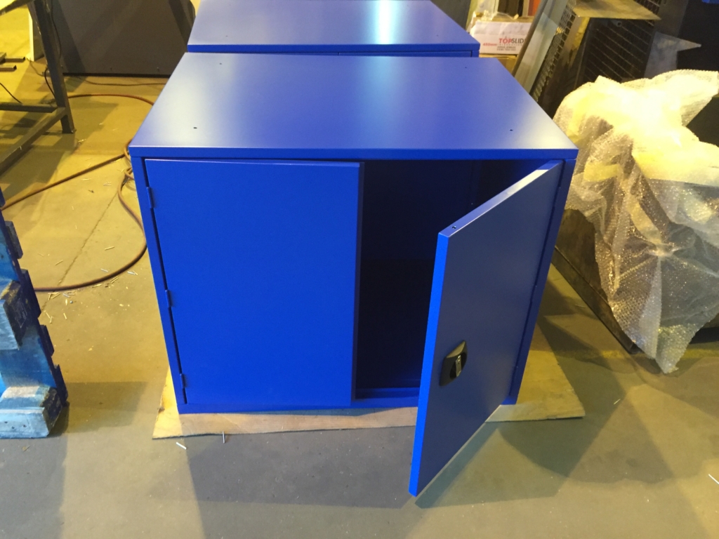 Custom blue metal box